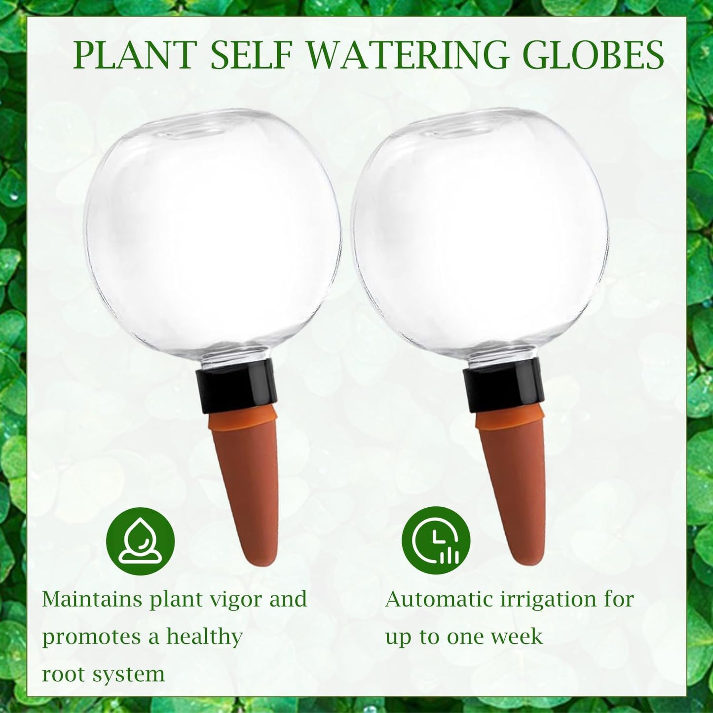 2 Pcs Watering Globes 17oz Plastic Self Watering Planter Insert, Plant Watering Globes for Indoor/Outdoor Automatic Drip Irrigation with Slow Release Control