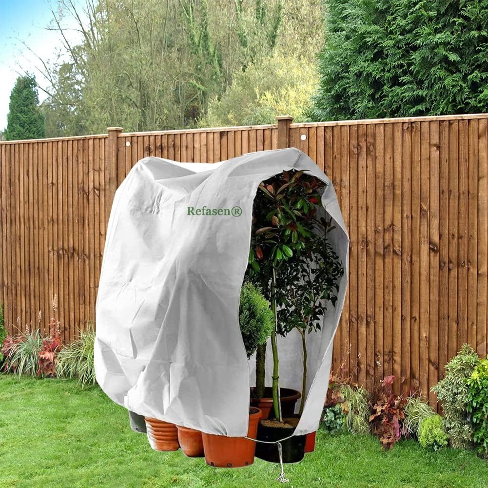 Plant Covers Freeze Protection,2 Packs 70”H X60”W 2.2oz Frost Blankets for Outdoor Plants Frost Cloth with Zipper Drawstring-Protect Trees from Cold Frost Pest