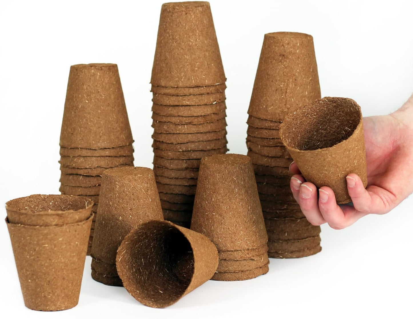 Daniel's Plants 3" Naked Pots | Natural Plantable Seed Starter Pots | OMRI-Listed Biodegradable for Seedlings | Enhanced Drainage & Aeration | Earth Friendly - Peat Free | 16 Pack 3 Inch Round