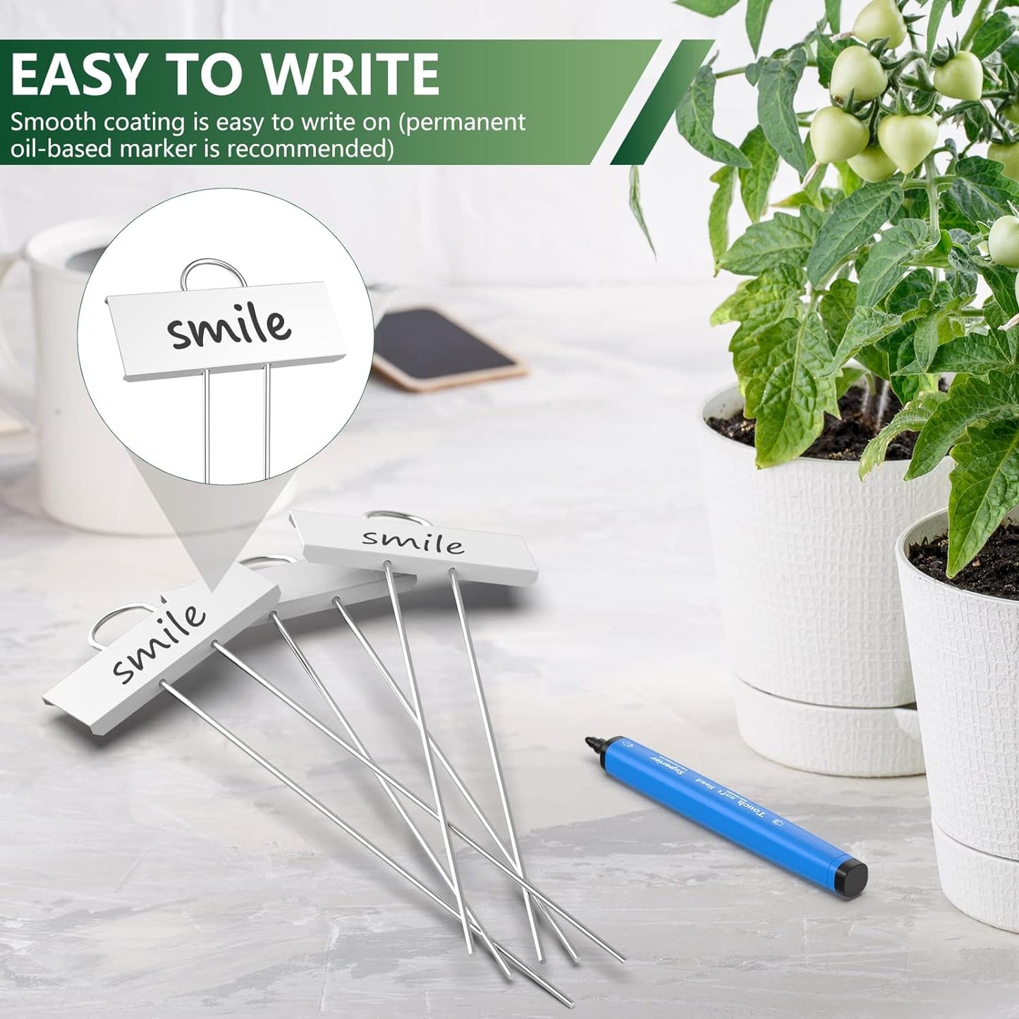 30-Pack Metal Plant Labels, 10.6" Garden Markers Reusable Nursery Tags for Vegetables Herb Flower Seed Greenhouse