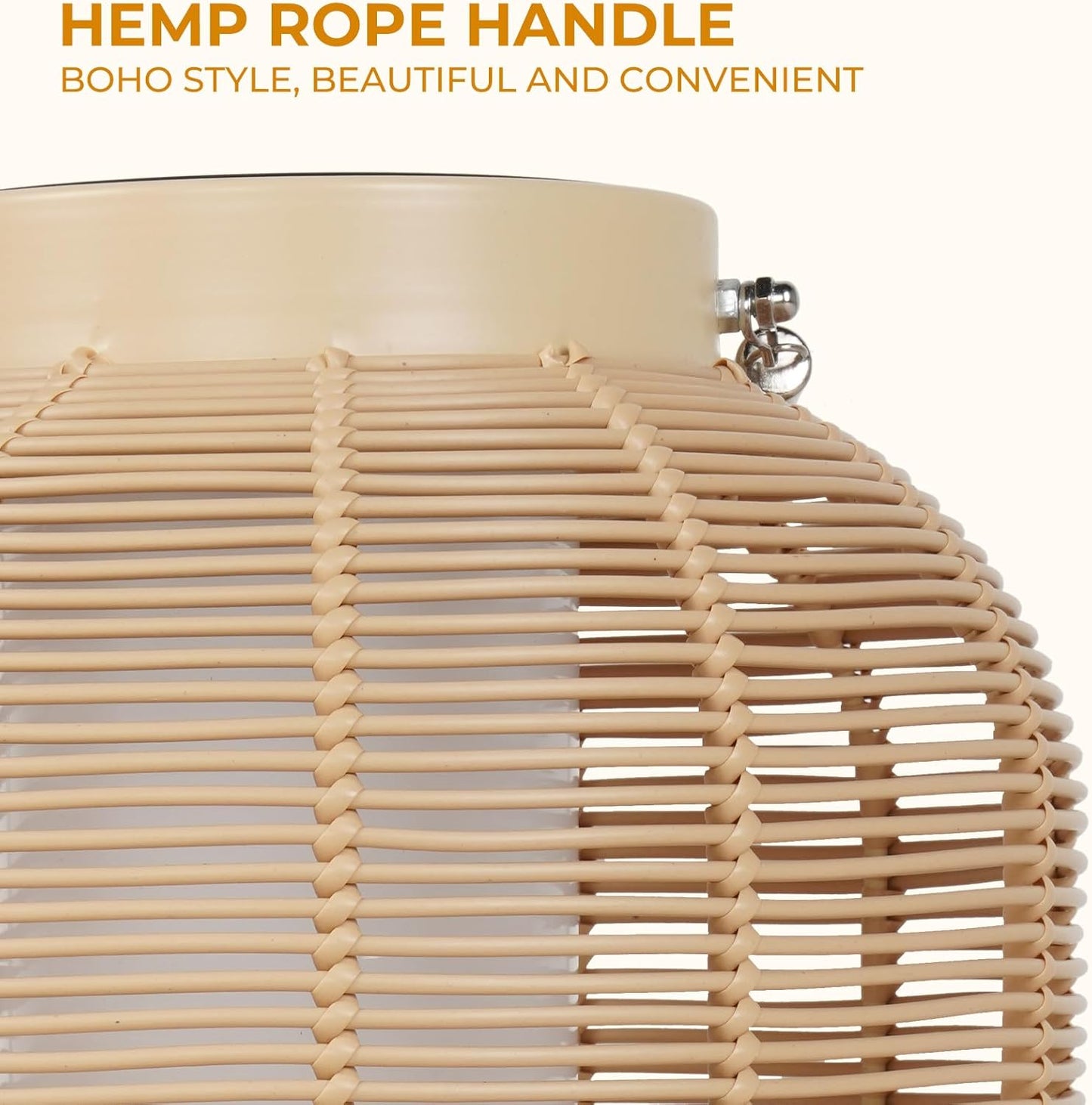 Solar Yard 1-Pack Outdoor Solar Lantern Lamp, Water-Resistant Boho Lights for Outside Hanging Lantern Table Lights Decoration for Garden, Patio, Porch, Trees, Pathway, Natural