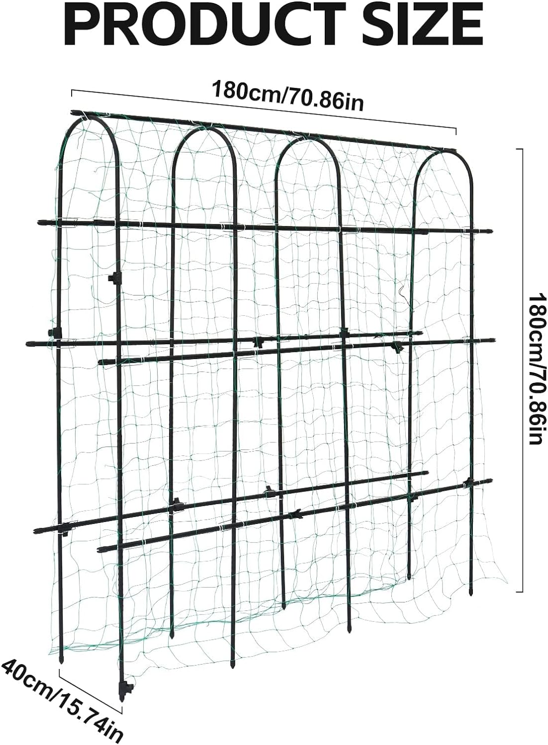 6×6 Feet Garden Trellis for Climbing Plant, Kalolary Large Garden Cucumber Trellis U-Frame Vegetable Beans Fruit Grow Trellises Rustproof Metal Plant Climbing Support for Indoor Outdoor Vine Stand