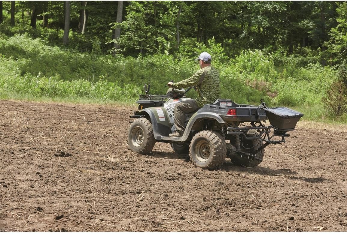 Guide Gear UTV/ATV Receiver Mount Broadcast Spreader Seeder, 80 Pound Capacity, Lawn and Garden Seed Spreaders, 12-Volt, with Rain Cover