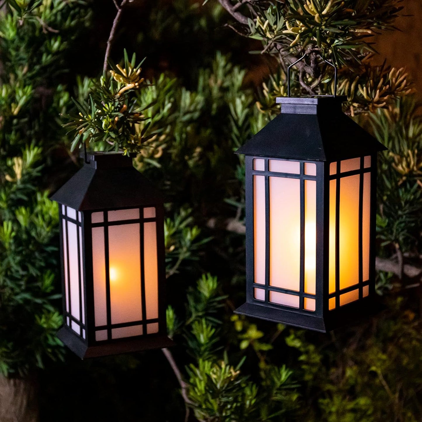 Afirst Solar Lantern Outdoor, Hanging Lights Decorative Outdoor Lighting Waterproof Umbrella Lights for Patio Garden, Table,Party Decor, 2 Pack