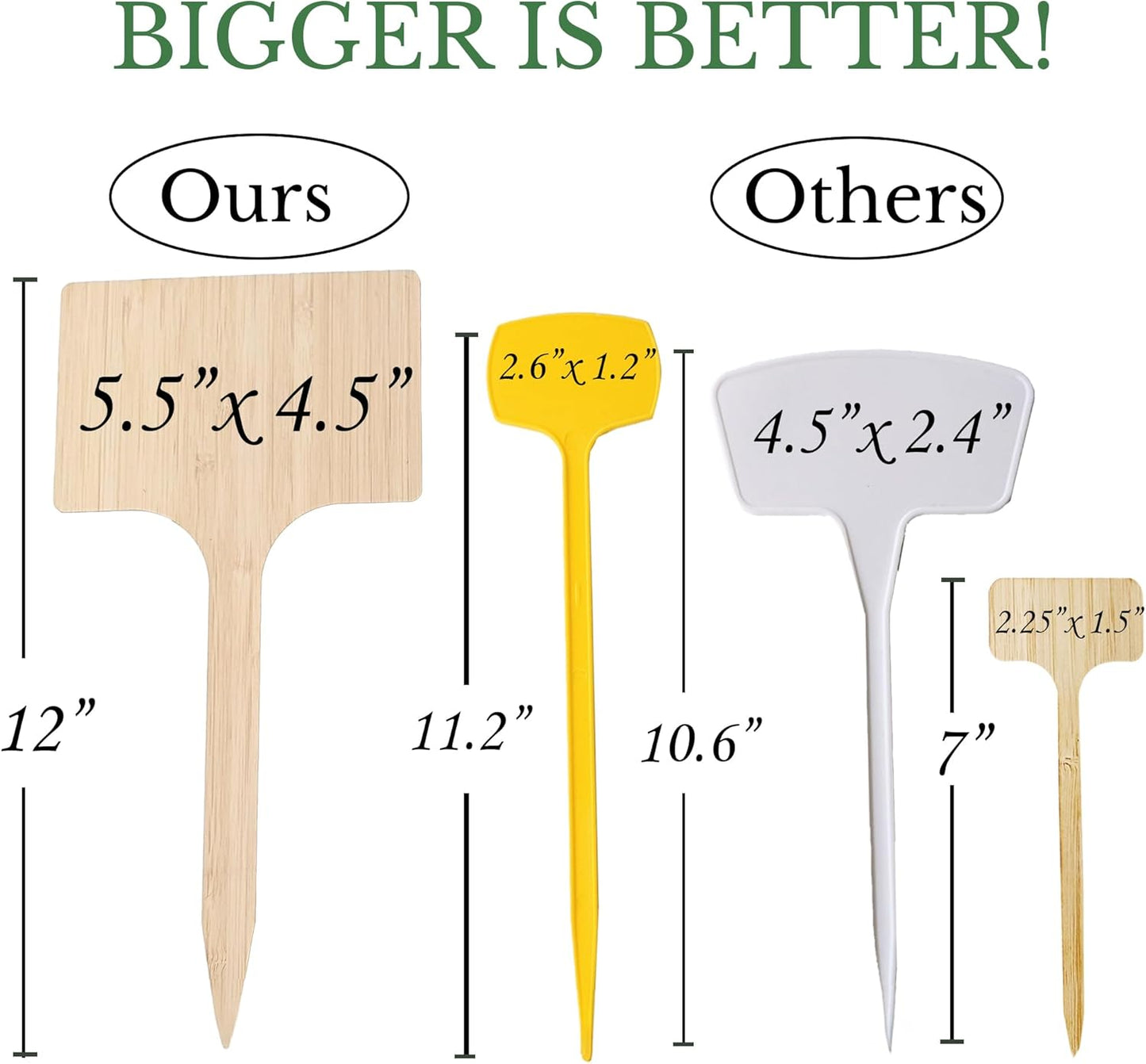 10 Pack 8 Inch Tall Plant Labels Large Garden Markers Plant Name Tags for Flowers, Herbs, Vegatables, Seeds, Bulbs Easy to See Larger Writing Area with Full Size Marker