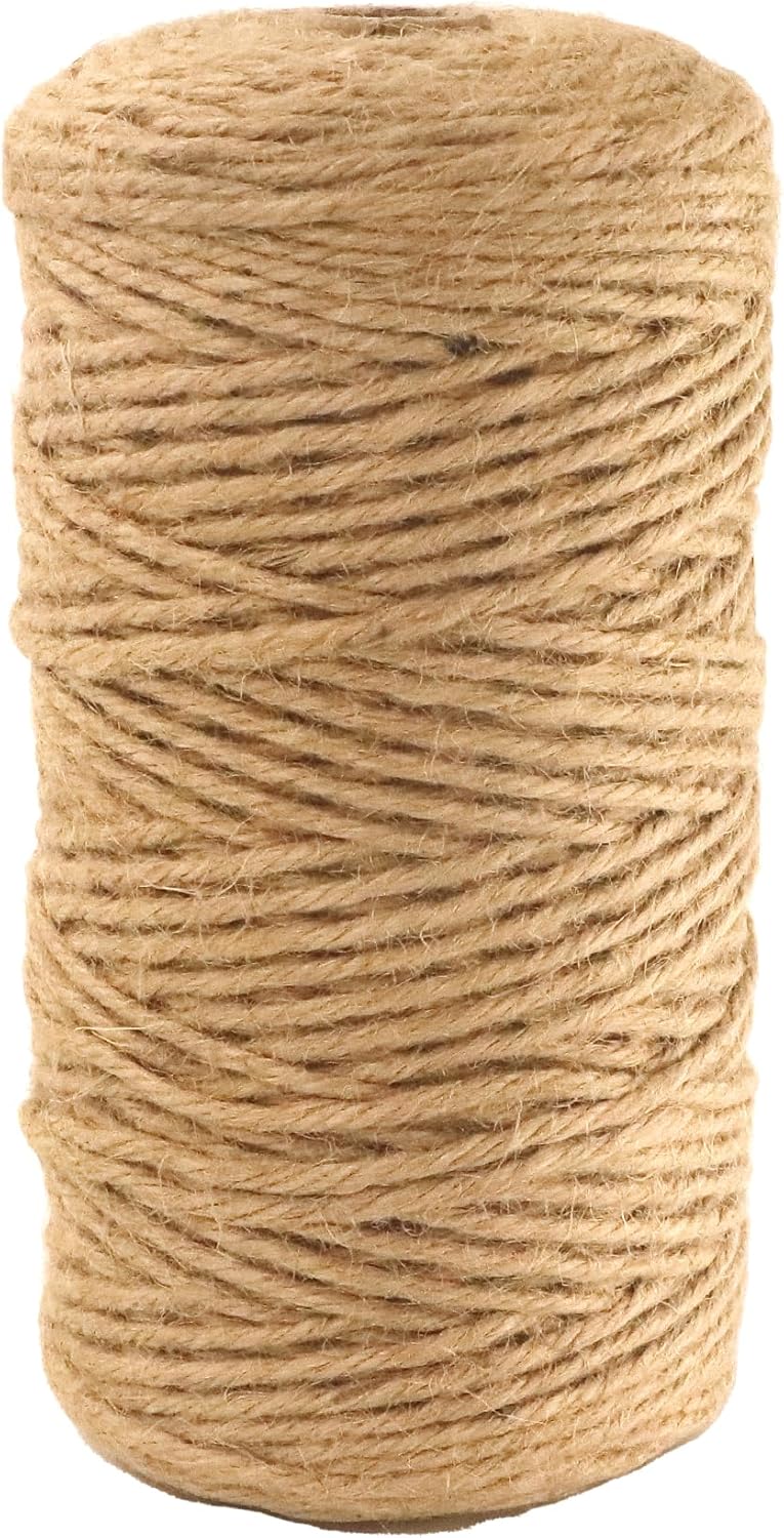 2mm x 1000 Feet Natural Jute Rope, Twine for Gardening Tomato Climbing Plant Tie Floristry Crafts Gift Wrapping Packing Decor