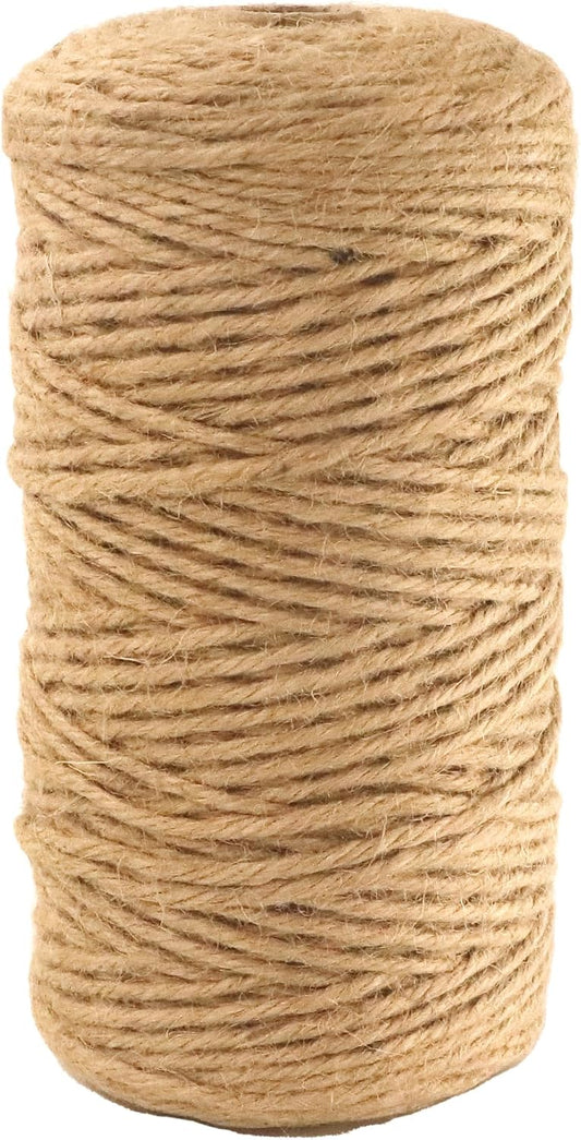 2mm x 1000 Feet Natural Jute Rope, Twine for Gardening Tomato Climbing Plant Tie Floristry Crafts Gift Wrapping Packing Decor