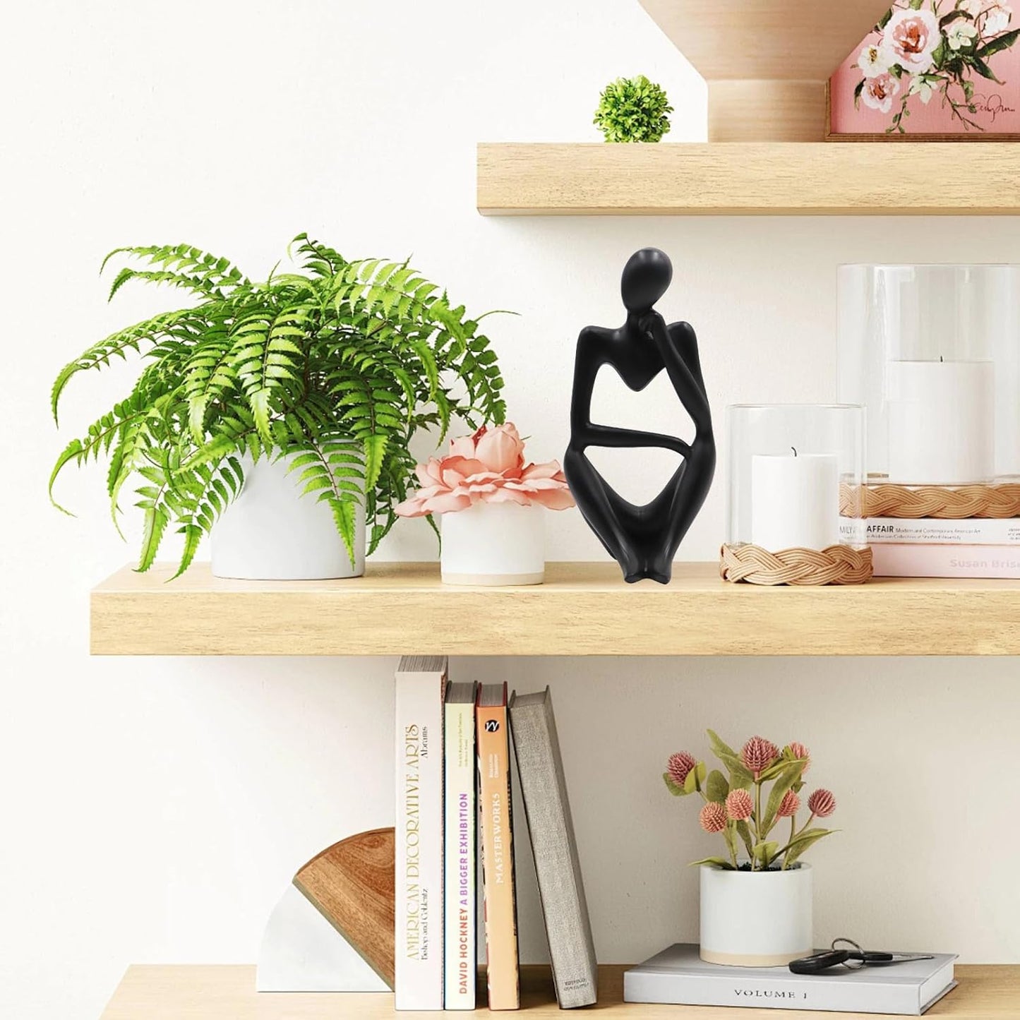 Thinker Statues and Sculptures, Resin Black Thinker Statue Ornaments, Abstract Style Sculptures, Housewarming Gifts, Housewarming Decorations, Living Room Dining Desk Decorations