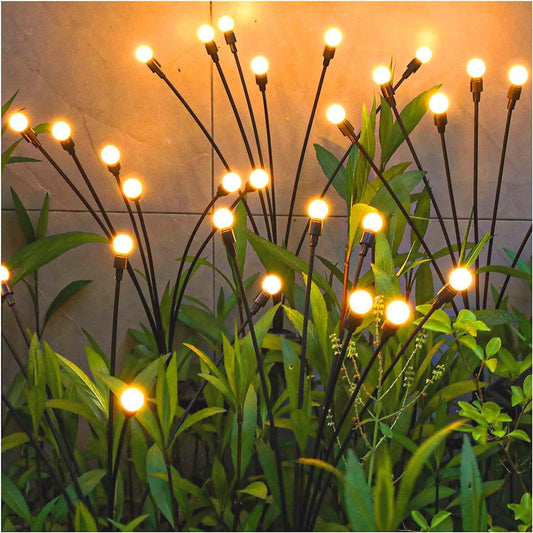 TONULAX Solar Garden Lights - Upgraded Solar Swaying Light, Sway by Wind, Outdoor Lights, Yard Patio Pathway Decoration, High Flexibility Iron Wire & Heavy Bulb Base, Warm White(10 Pack)