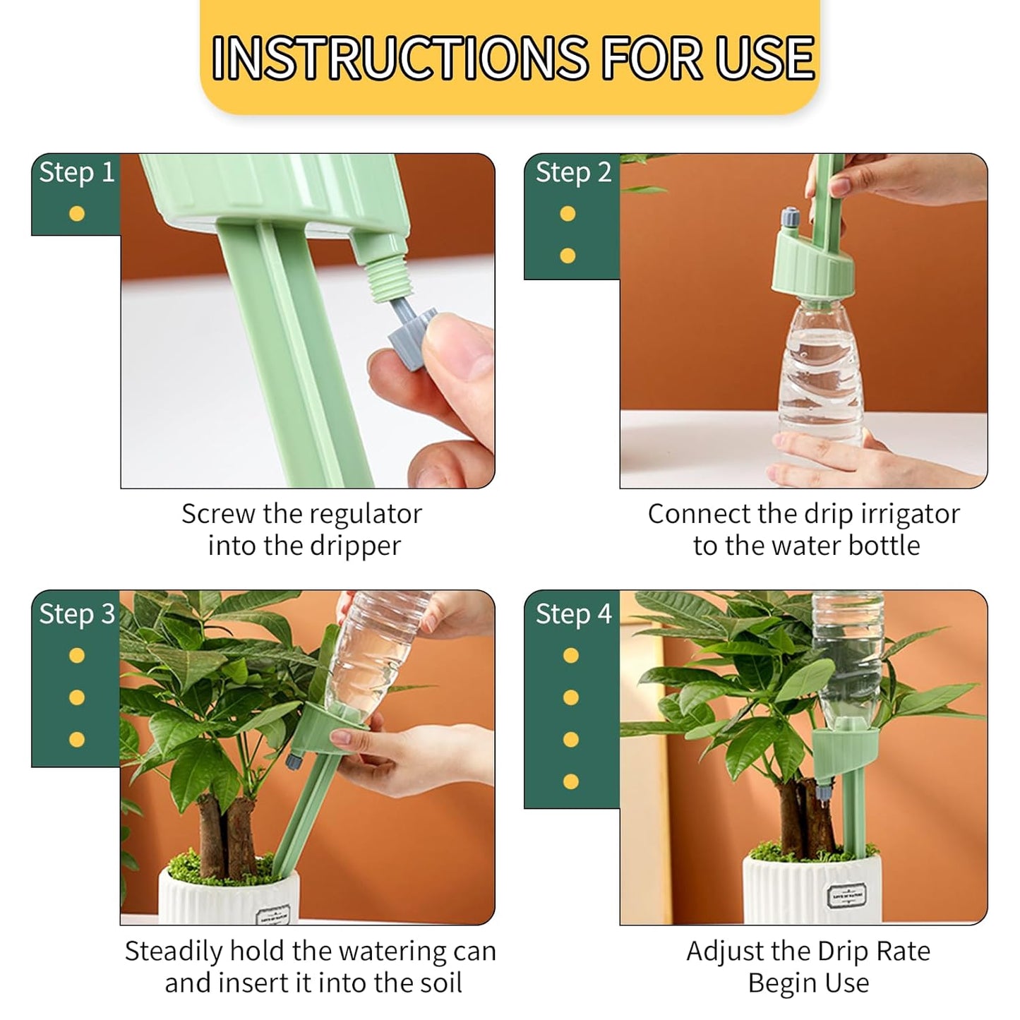 12 Pack Self Watering Spikes for Plants, Vacation Automatic Insert Irrigation Devices, Plant Water System with Adjustable Control Valve Switch Design for House Plants, Garden Plants, Office Plants