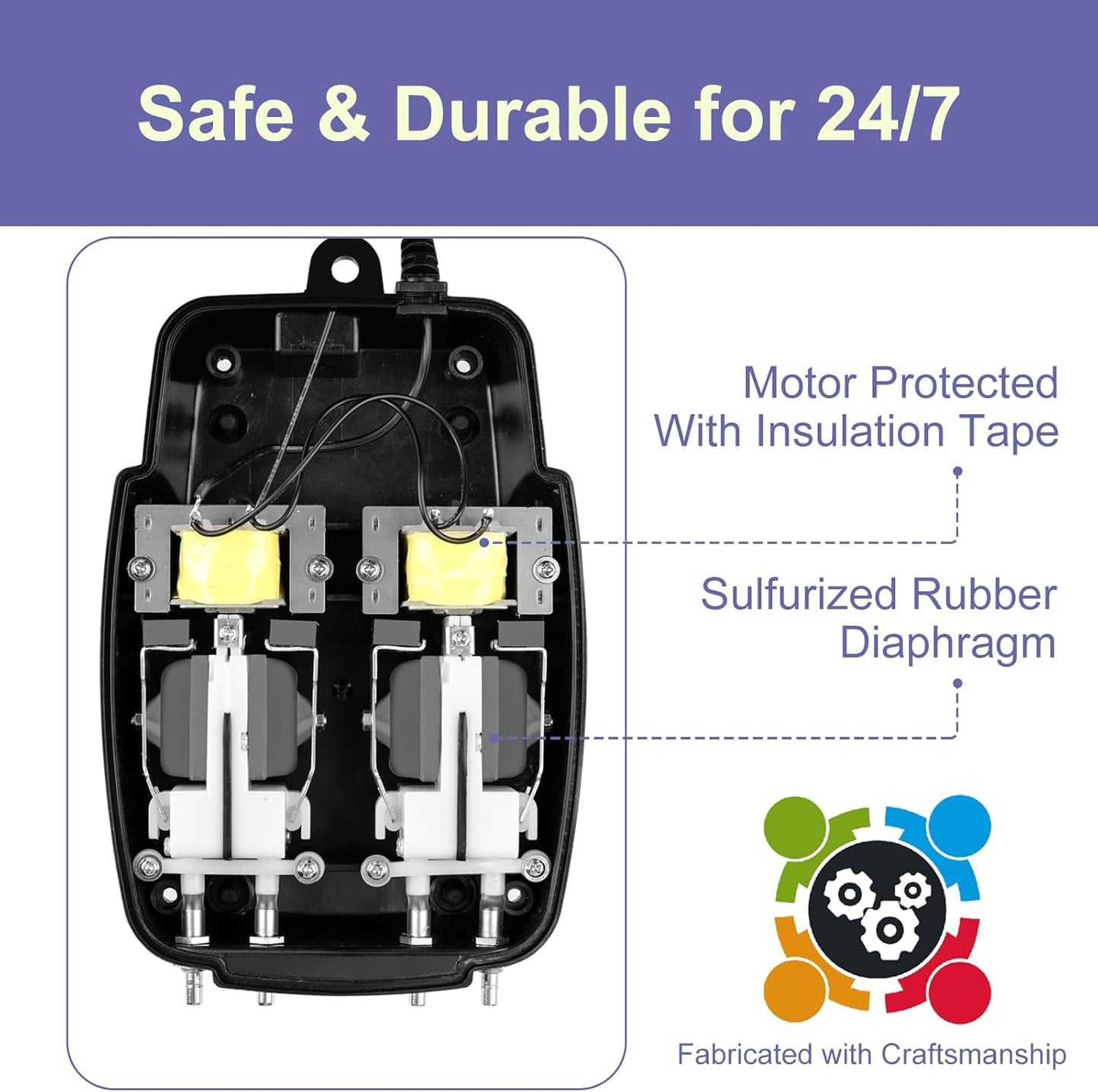 AquaMiracle Koi Pond Aerator for Pond up to 1000 & 2000 Gallons, All-in-One Pond Air Pump Aeration Kit with Air Stones Airline Tubing Check Valves