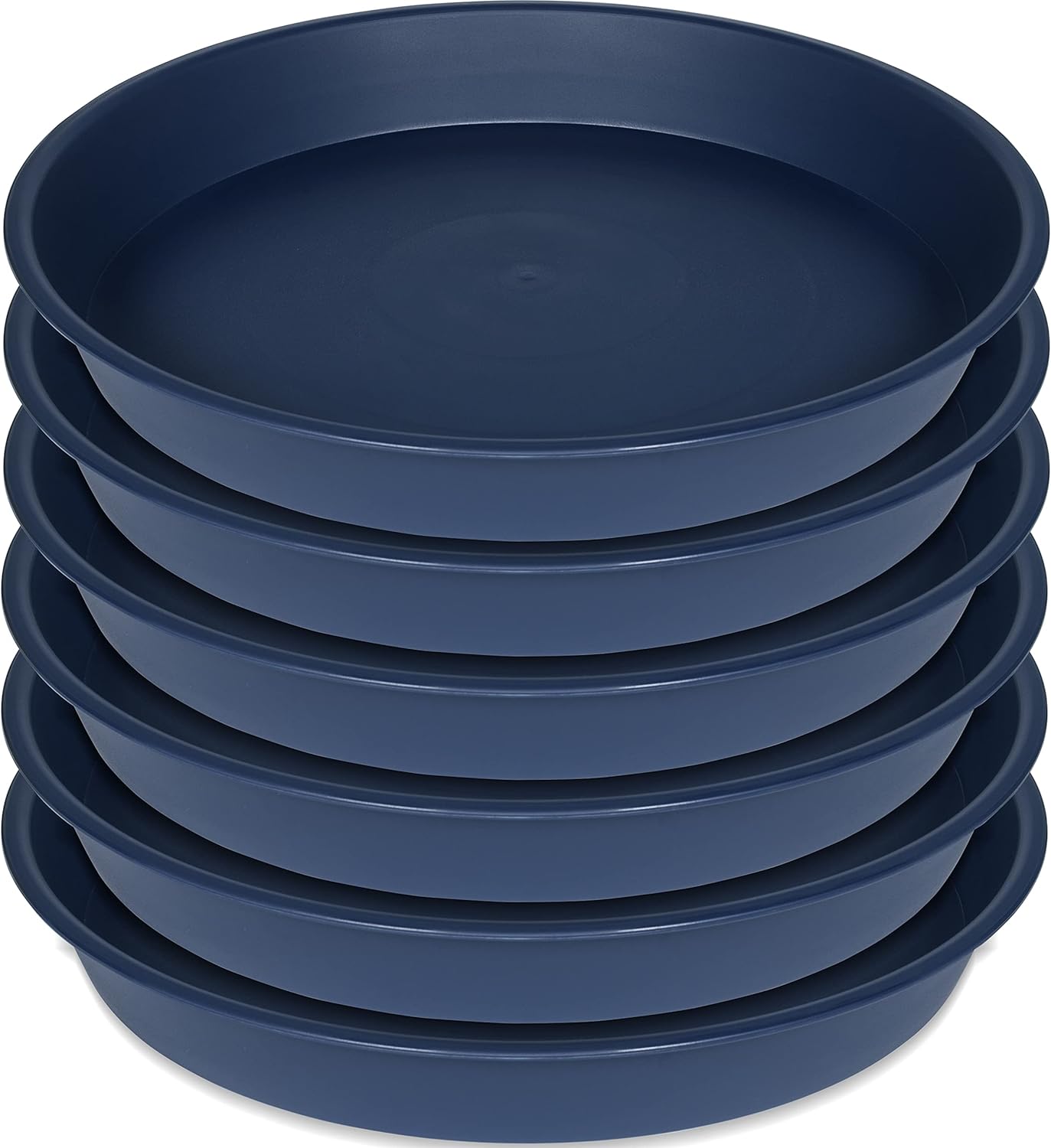 6 Pack of 10 inch Plant Saucer Blue, Heavy Duty Plastic Plant Saucer 10 inch Round, Flower Plant Saucers for Indoors, Plant Trays for Planter 8"/9"/10" (10", Blue)