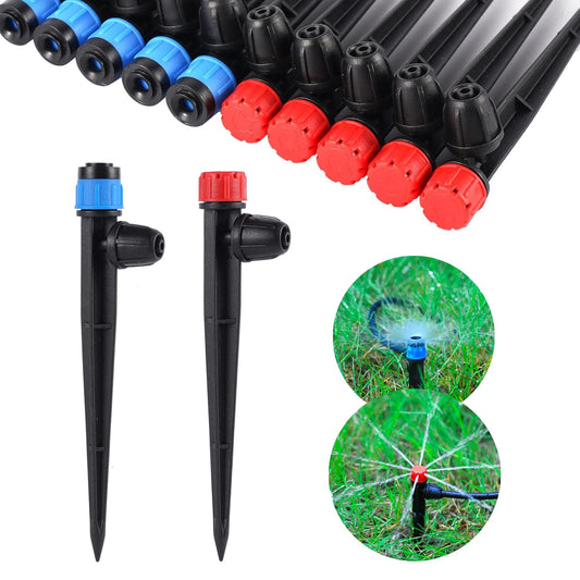 Drip Irrigation Emitters with Adjustable 360 Degree Water Flow Drippers for 1/4 inch Tubing,25pcs Drippers Sprayer 25pcs Drip Irrigation Emitters Perfect (25pcs-Colorful*13 Sprayer*12 Drip)