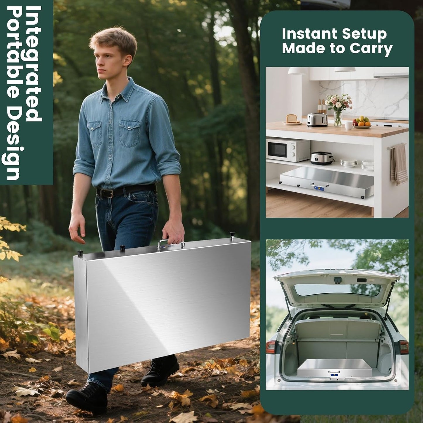 ARC Advanced Royal Champion Outdoor Grill Cart,Blackstone Griddle Stand,440lbs Grill Table Pizza Oven Stand with Wheels for Ninja Woodfire Grill (43" W*17" D)