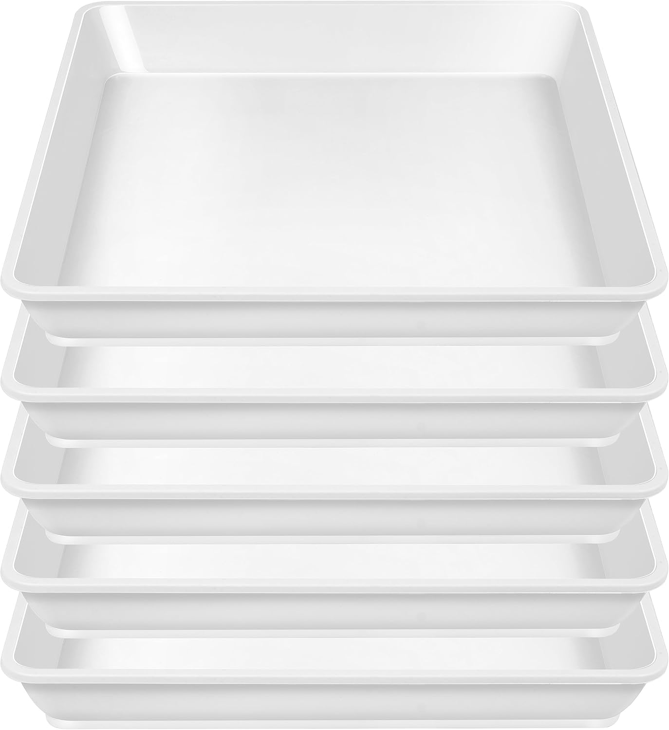 5 Pack Square Plant Saucer 8 Inch, Plant Water Catcher Tray, Pot Saucers for Plants，Heavy Plastic Plant Trays for Pots Pots Base Plant Saucers for Indoors and Outdoors.