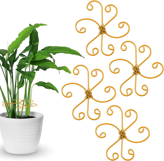 4-Pack Plant Stem Support, Plant Stabilizer for Indoor Plants, Monstera Plant Support System, Plant Stem Holder for Fixing Green Plants and Vines (A)