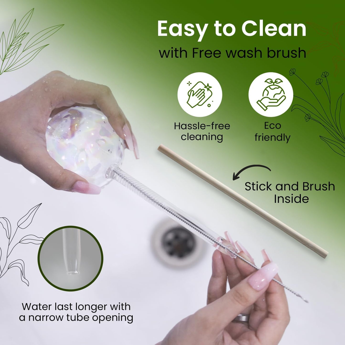 4 Pcs Iridescent Self Watering Globes, Glass Rainbow Plant Watering Globes, Self Watering Planter Insert, Automatic Plant Waterer Indoor, Plant Watering Devices, Plant Water Globes, Watering Bulb