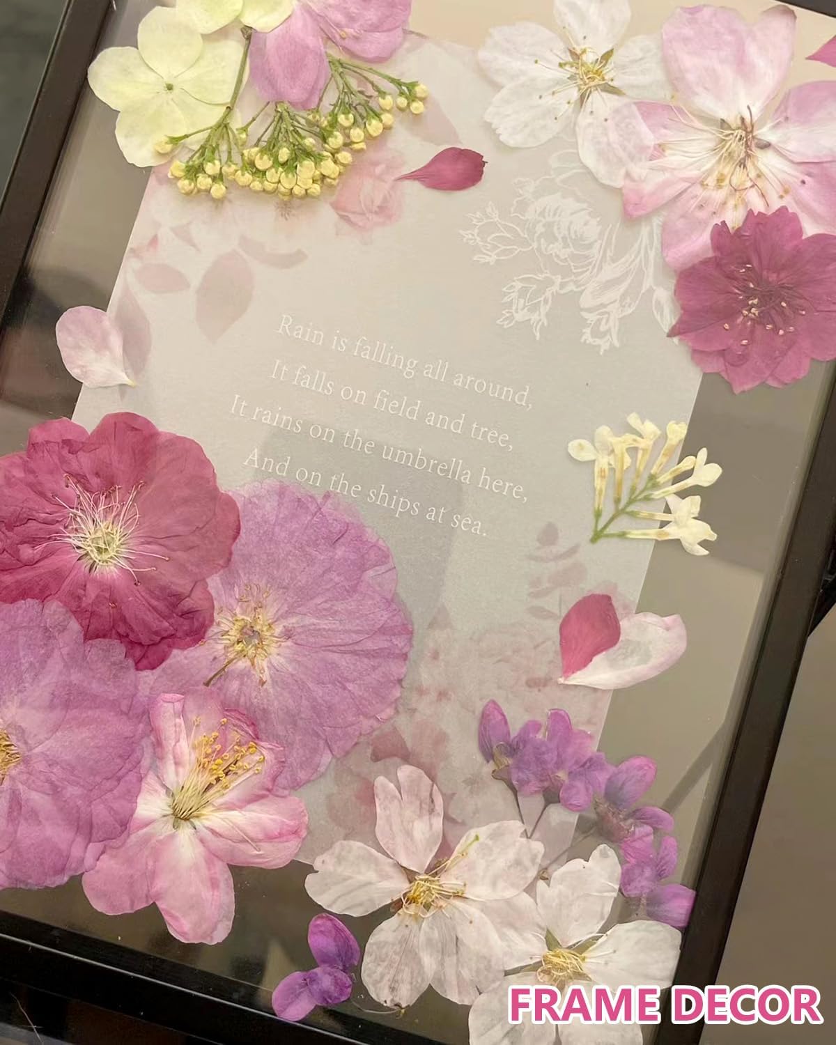 48 Pcs Mix Cherry Blossom Natural Dried Pressed Flowers for Cake Decorating, Real Dry Flower for Resin Jewelry Making, DIY Art Crafts - Pink Sakura…