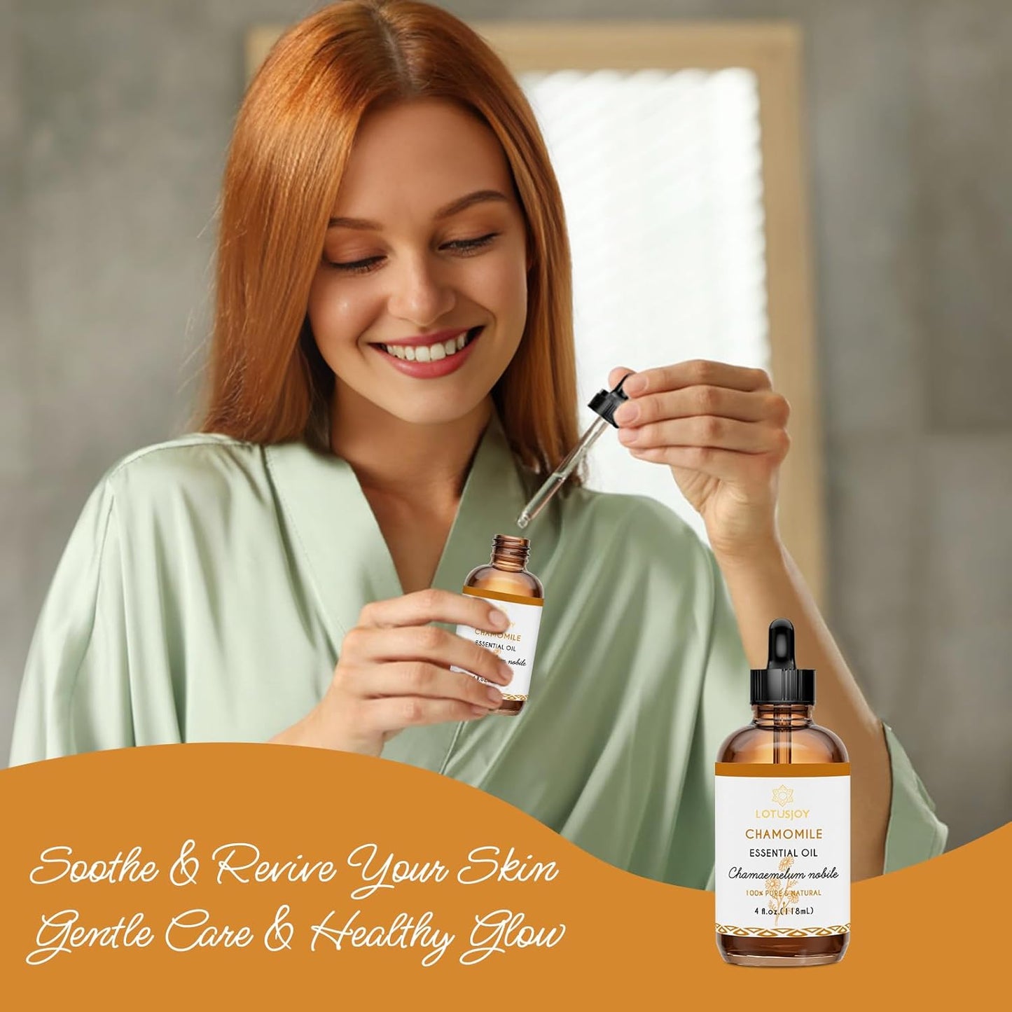 Chamomile Essential Oil, Pure Natural Chamomile Oil for Skin Body Hair Diffuser - 4 Oz