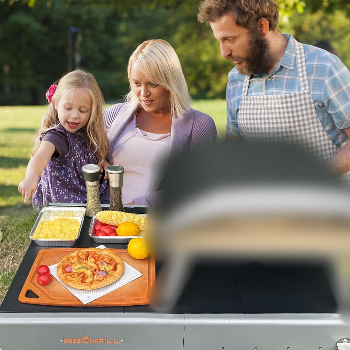 Upgraded Pizza Oven Cart Table for Ooni Koda/Karu/Fyra 16 & 12, Movable Thicken & Widen Rolling Kitchen Cart, Outdoor Grill Stand for Ninja Woodfire,Blackstone Griddle,Carts with Wheels