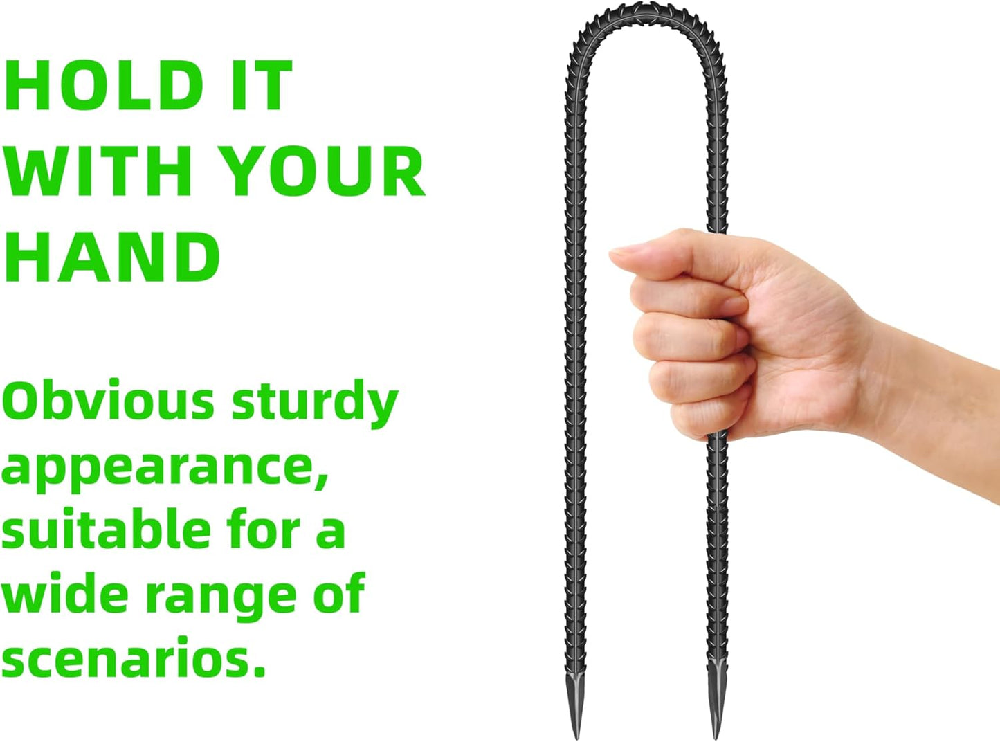 22 Pieces 12-Inch Garden Ground Stakes Galvanized Steel U Shape Hook Rebar Stake - Heavy Duty Anchors for Tents, Position Kits,Fences, and Trampolines