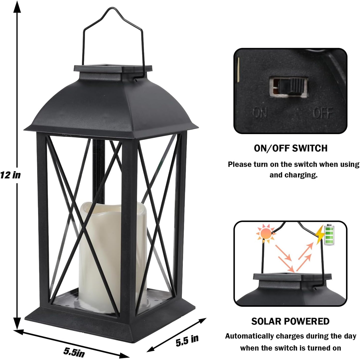 Afirst Solar Lantern Outdoor, 2 Pack Hanging Decorative Outdoor Lights Waterproof Umbrella Lights for Patio Garden, Table,Party Decor