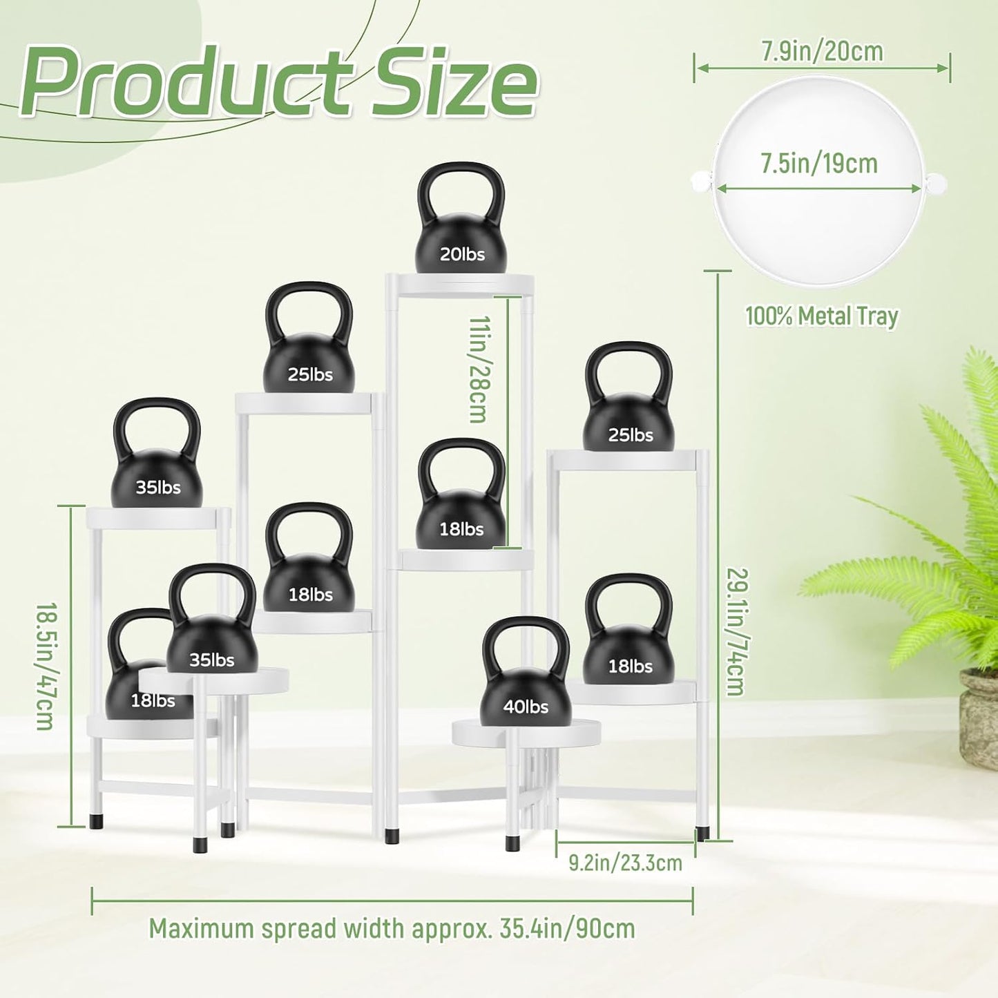 iDavosic.ly Plant Stand Indoor Outdoor, 10 Tier Corner Metal Flower Display Holder Shelf, Folding Tall Orchid Rack for Patio Balcony Porch Garden Living Room House, White