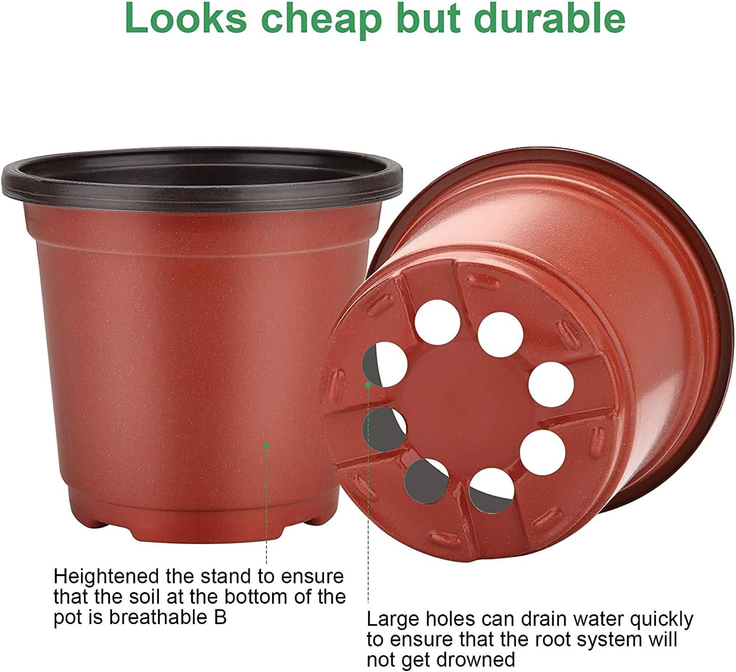 MIXC Plant Nursery Pots with Humidity Dome 4" Soft Transparent Plastic Gardening Pot Planting Containers Cups Planter Small Starter Seed Starting Trays for Seedling with 10pcs Plant Labels，30 Sets