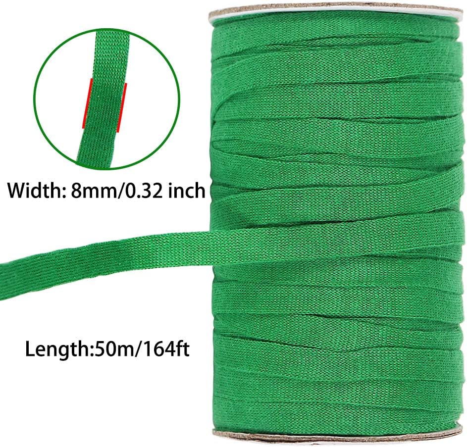 Plant Ties, 164 Feet 8mm Green Garden Twine Soft Garden String Stretchy Tree Supports Biodegradable for Tomato Plants, Climbing Roses and Vines Organizing