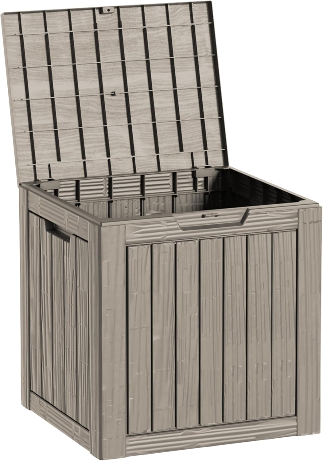 30 Gallon Waterproof Deck Boxes for Outdoor - Compact Resin Patio Storage Boxes, Pool Storage Bin with Lock for Cushions & Tools, UV-Resistant, Slate Grey