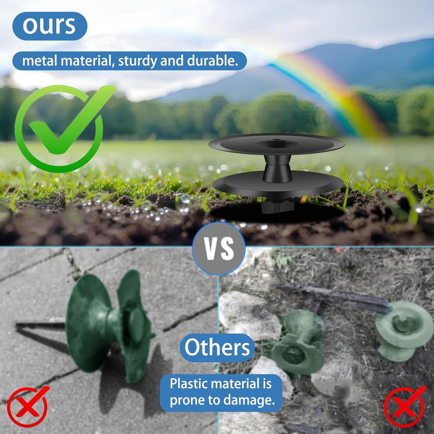 12PCS Metal Garden Hose Guide Spike, Heavy Duty Hose Guide Stake, Keep Flowering Hose Out of Flower Beds, Rustproof Coated Garden Hose Stake for Yard