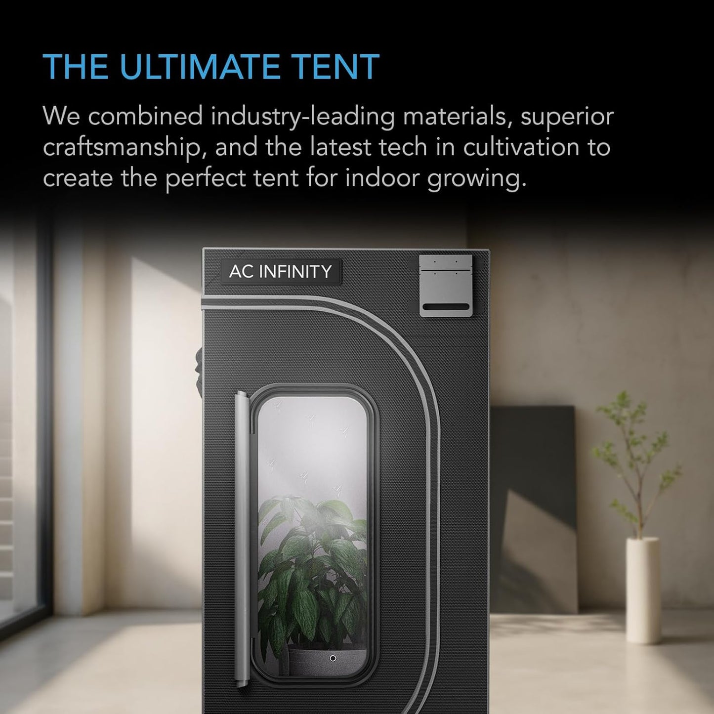 AC Infinity CLOUDLAB 642, Advance Grow Tent 4x2, Thickest 1" Poles, 2000D Mylar Canvas, Lab-Tested Highest Reflectivity, Largest Zipper Window, Controller Mount Plate, 48" x 24" x 72" Indoor Growing