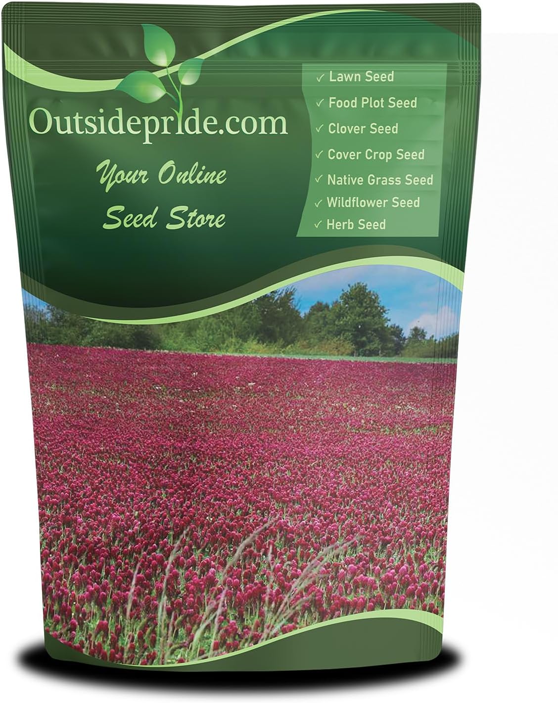 Outsidepride Crimson Clover Seeds - 40 lbs. Annual, Nitrocoated, & Inoculated Ground Cover Seeds, Ideal Clover Seed for Lawn, Cover Crop, Pasture, Hay, Green Manure & Wildlife Forage