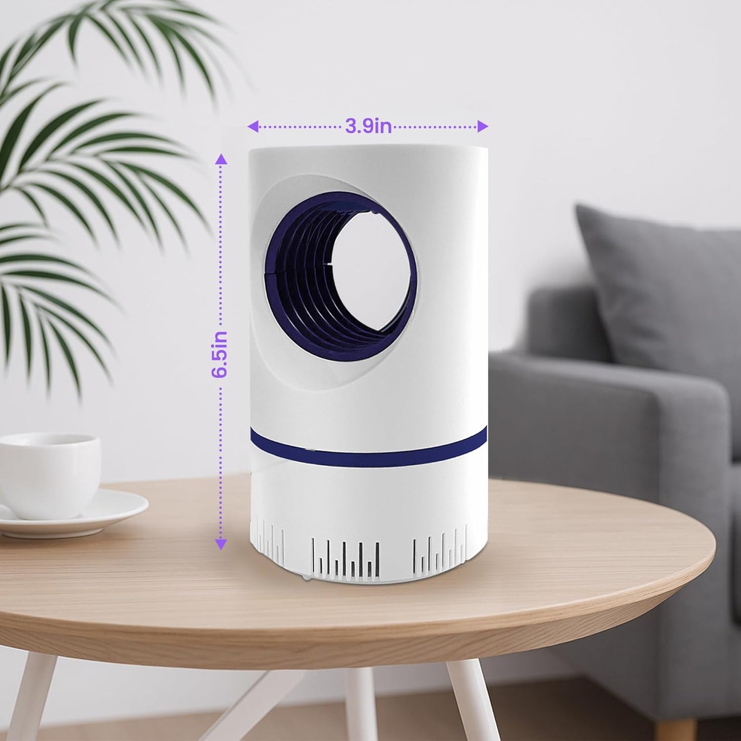 Flying Insect Trap Fruit Fly Traps Fan Powered Indoor Bug Catcher for Mosquitoes, Gnats, Moths & Fruit Flies, Silent & Effective (2, White)