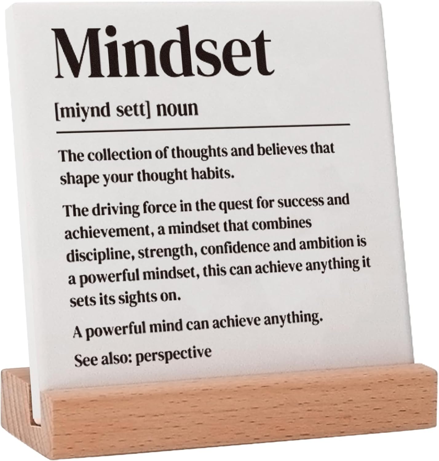 Inspirational Mindset Gifts for Coworker Friends, Motivational Mindset Gifts for Coworkers Colleague Team Student Friends, Self-improvement Reminder Positive Mindset Quotes Decor Ceramic Plaques
