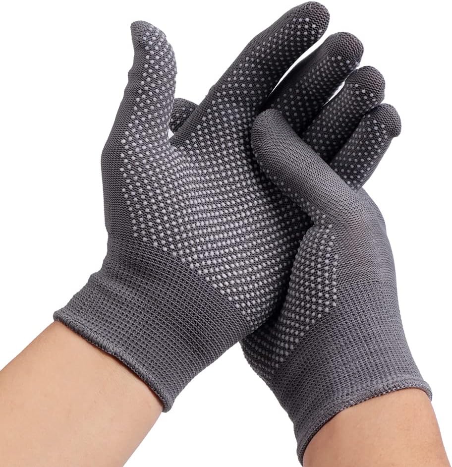 24Pcs Work Gloves Anti-slip Knitted Stretchy Cloth Glove Thin Moist Glove Liners