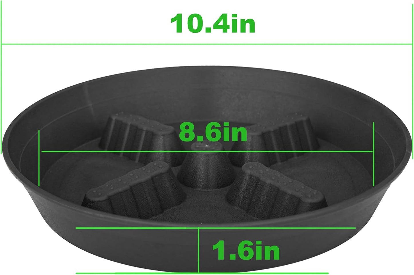 4 Pack Plant Saucer 10 inch, 8 12 14 17 inch, Plant Stand Plastic Plant Saucers for Indoors Outdoor, Heavy Duty Flower Plant Risers for Inside Pots, Pot Saucers for Plants, Grow Bags Saucers