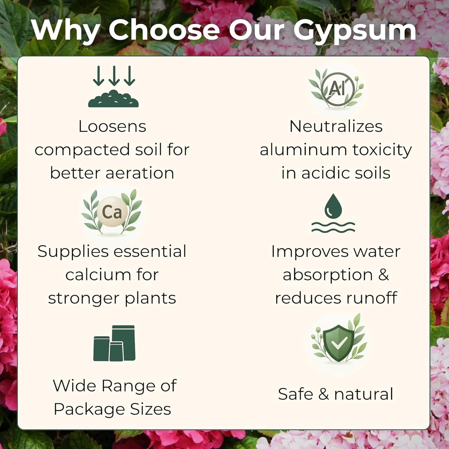 Gypsum for Soil - Calcium for Plants - Gypsum Fertilizer for Gardening, Lawn & Vegetables - Calcium for Garden (5 qts. - 10 lbs.)