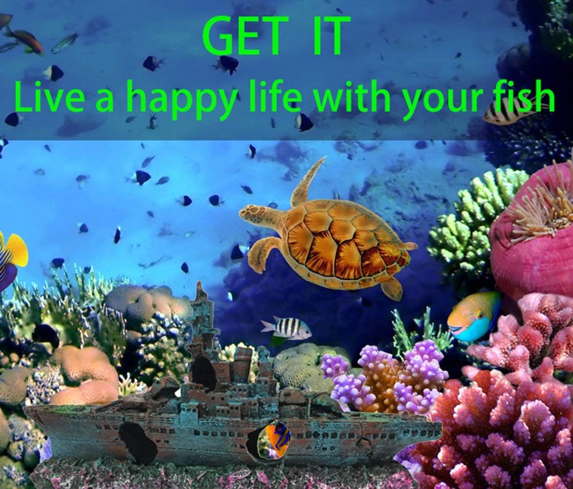 SLOCME Aquarium Shipwreck Decorations Fish Tank Ornaments - Resin Material Sunken Ship Decorations, Eco-Friendly for Freshwater Saltwater Aquarium Betta Fish Decorations