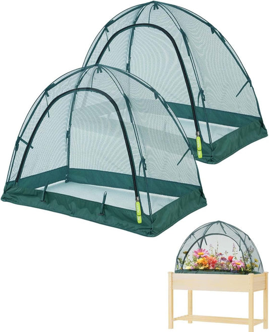 Pop up Gardening Net Cover,44x21.6x31.5 inches Pack of 2,Pest Guard Cover for Vegetables Fruits Durable Plant Gardening Net, Pop-Up Chicken Pen for Small Animals Outdoor Run and Pet Enclosure