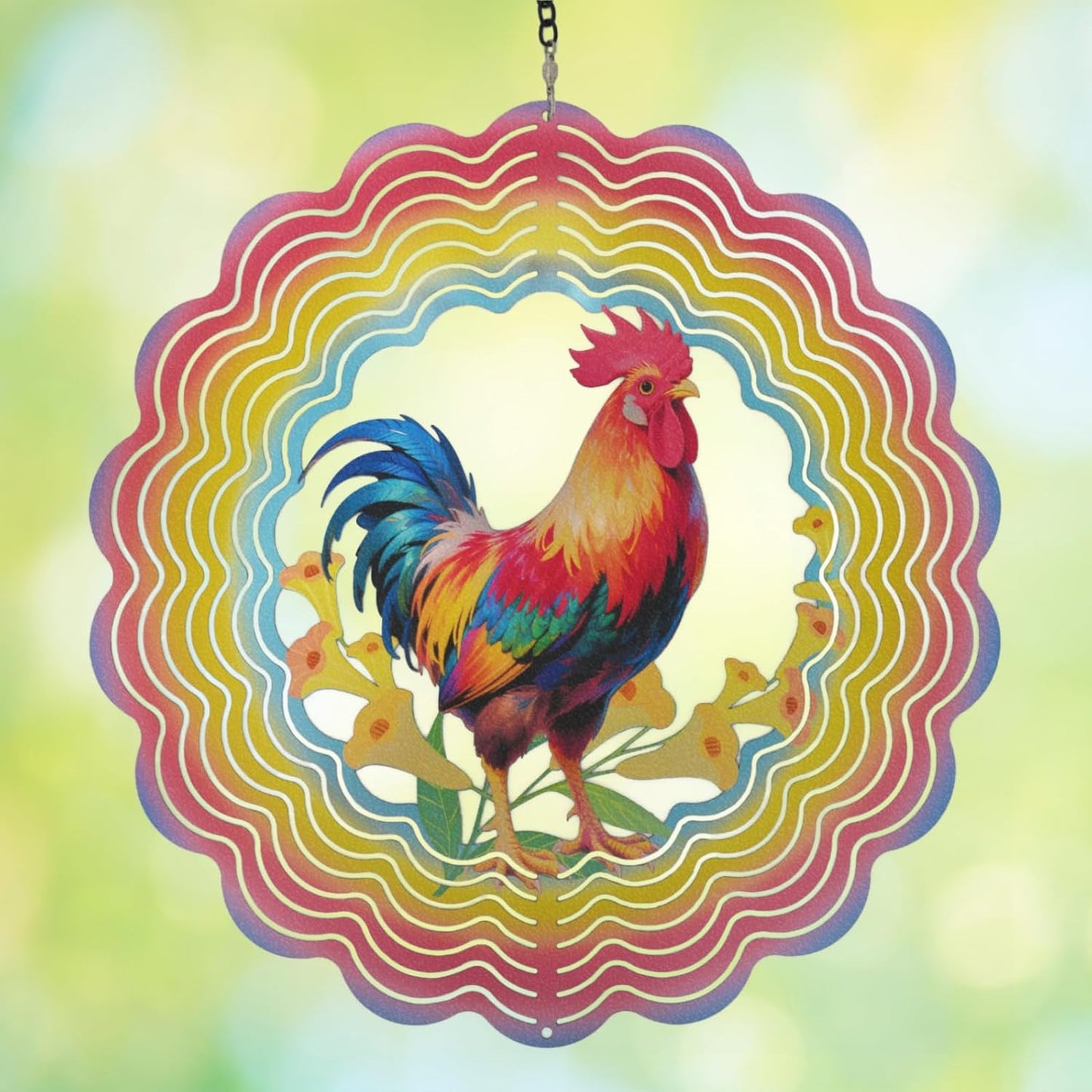 Wind Spinners Outdoor Chicken - Birthday Gifts for Women Mom Wife Grandma, Hanging Wind Sculptures Wind Spinners, 12 inch 3D Wind Spinner for Garden Decor for Outside, Garden, Patio, Yard, Outdoor
