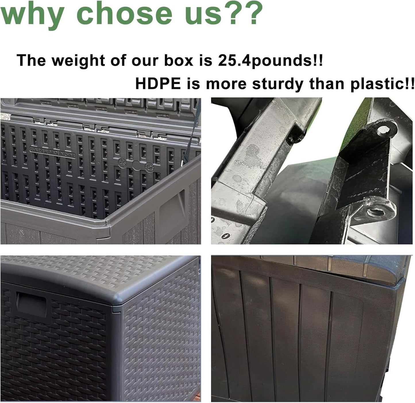 33 Gallon Small Outdoor Storage Box,Waterproof Resin Deck box for Patio Furniture,Garden Tools,Package Delivery,Lockable Patio Storage Box,Blow-Molded HDPE