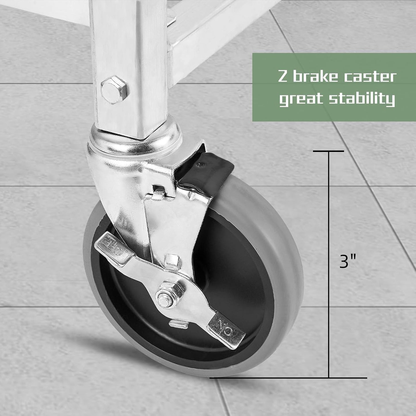 Hally Stainless Steel Utility Cart 3 Tier NSF Commercial Heavy Duty Metal Mobile Food Rolling Cart with Handle and Wheels for Kitchen, Restaurant, Hospital, Laboratory and Home, 31" L x 19" W x 34" H