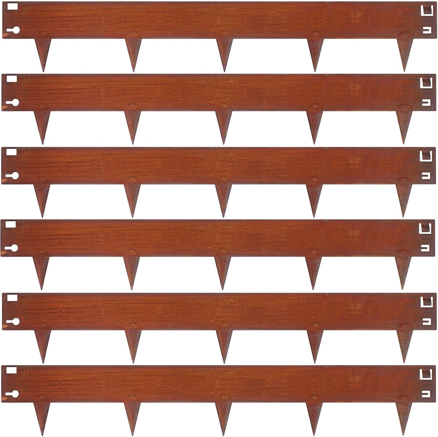 42 Inch Cor-Ten Steel Landscape Edging, 7.9 Inch Hammer in Metal Landscape Edging, Garden Edging for Lawn, Pathway, Yard