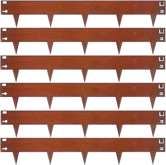 42 Inch Cor-Ten Steel Landscape Edging, 7.9 Inch Hammer in Metal Landscape Edging, Garden Edging for Lawn, Pathway, Yard