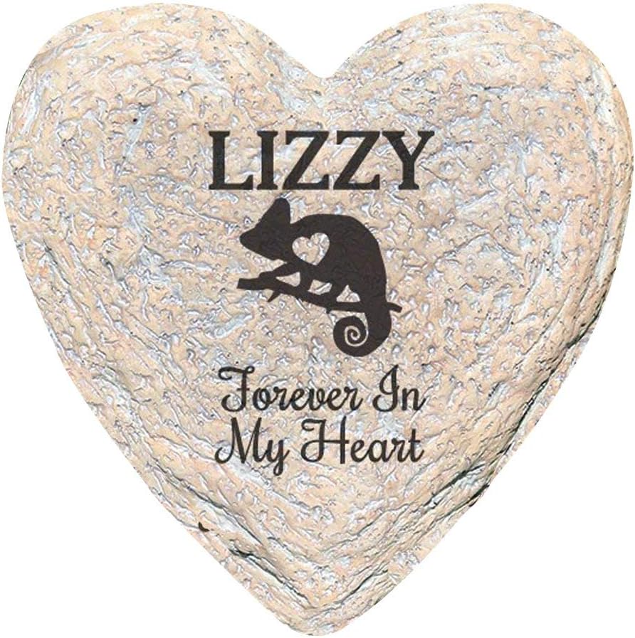 GiftsForYouNow Engraved Assorted Animals with Heart Memorial Heart Garden Stone, Lizard My