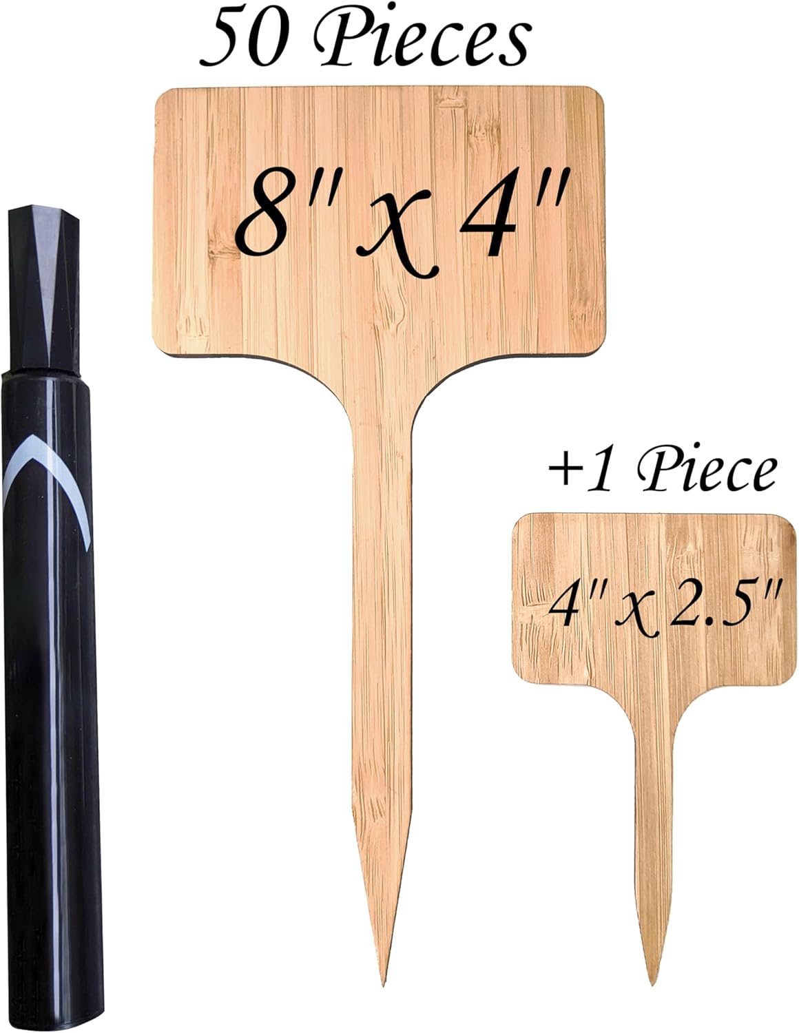 50 Pack 8 Inch Tall Plant Labels Large Garden Markers Plant Name Tags for Flowers, Herbs, Vegatables, Seeds, Bulbs Easy to See Larger Writing Area with Full Size Marker