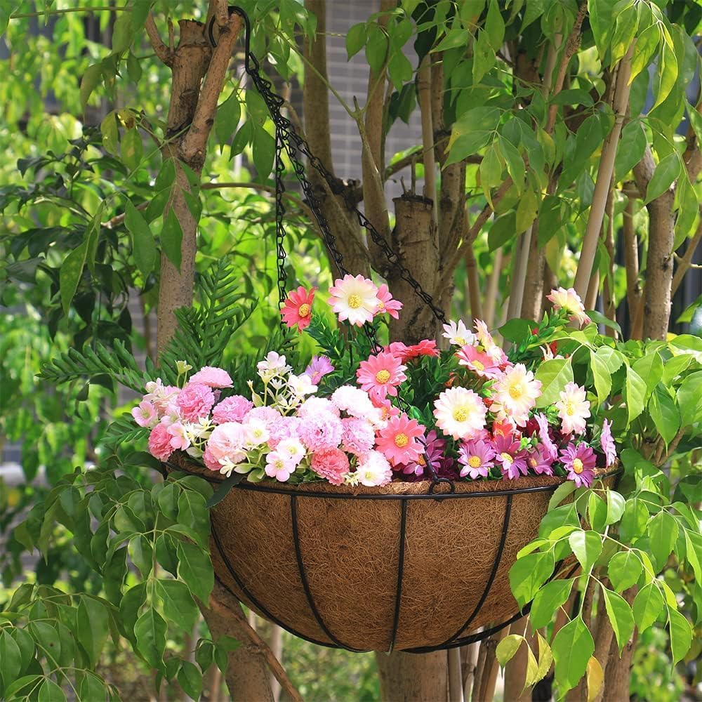 EROCK 2Pcs Coco Liners for Planters Hanging Basket, Round 8/10/12/14/16 inch Thick Coconut Coir Coco Fiber Liners for Planters Garden Patio Porch Window Plants Flowers Pot Indoor Outdoor (14 inch)