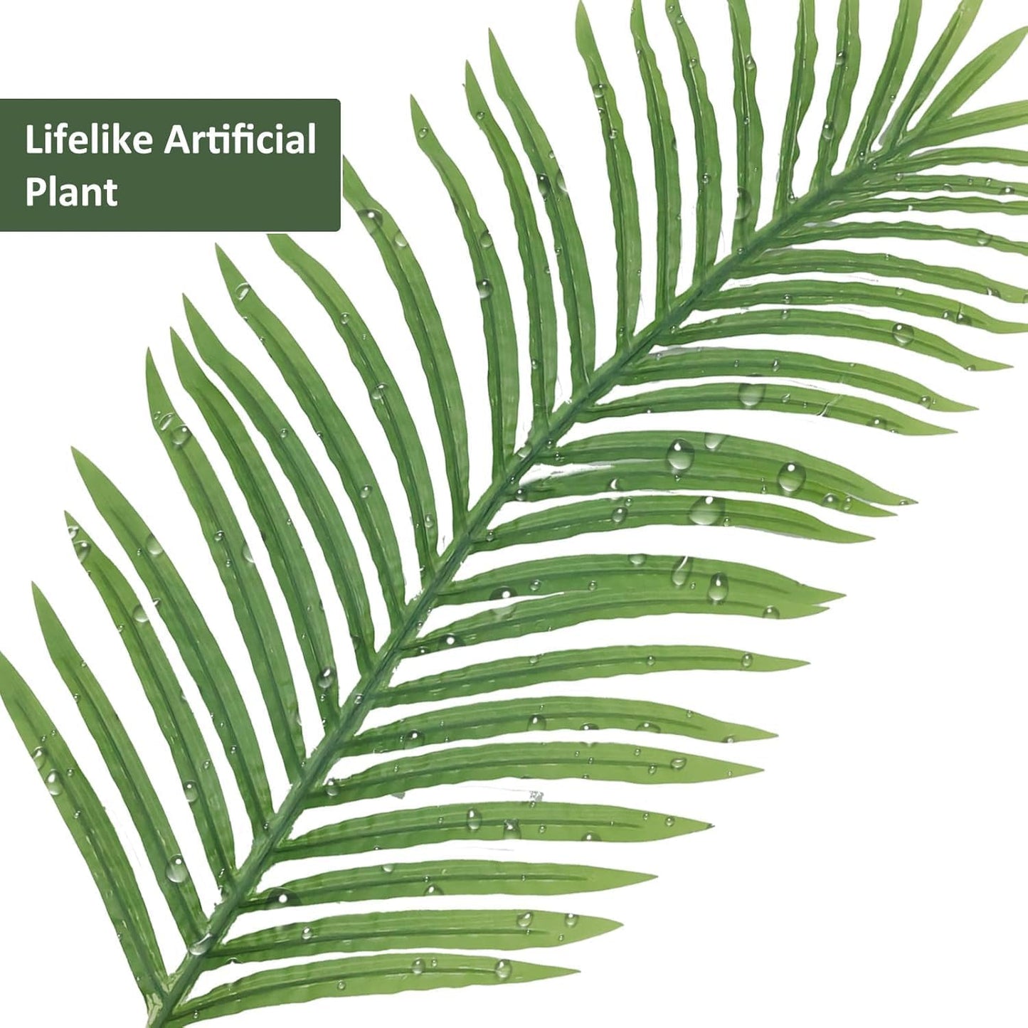 Artificial Fake Palm Tree 6FT 2Pack with White Planter & Free Moss, UV Resistant Artificial Palm Tree for Outdoors, Fake Plants for Poolside Home Room Decor, Faux Plants Outdoor Decor