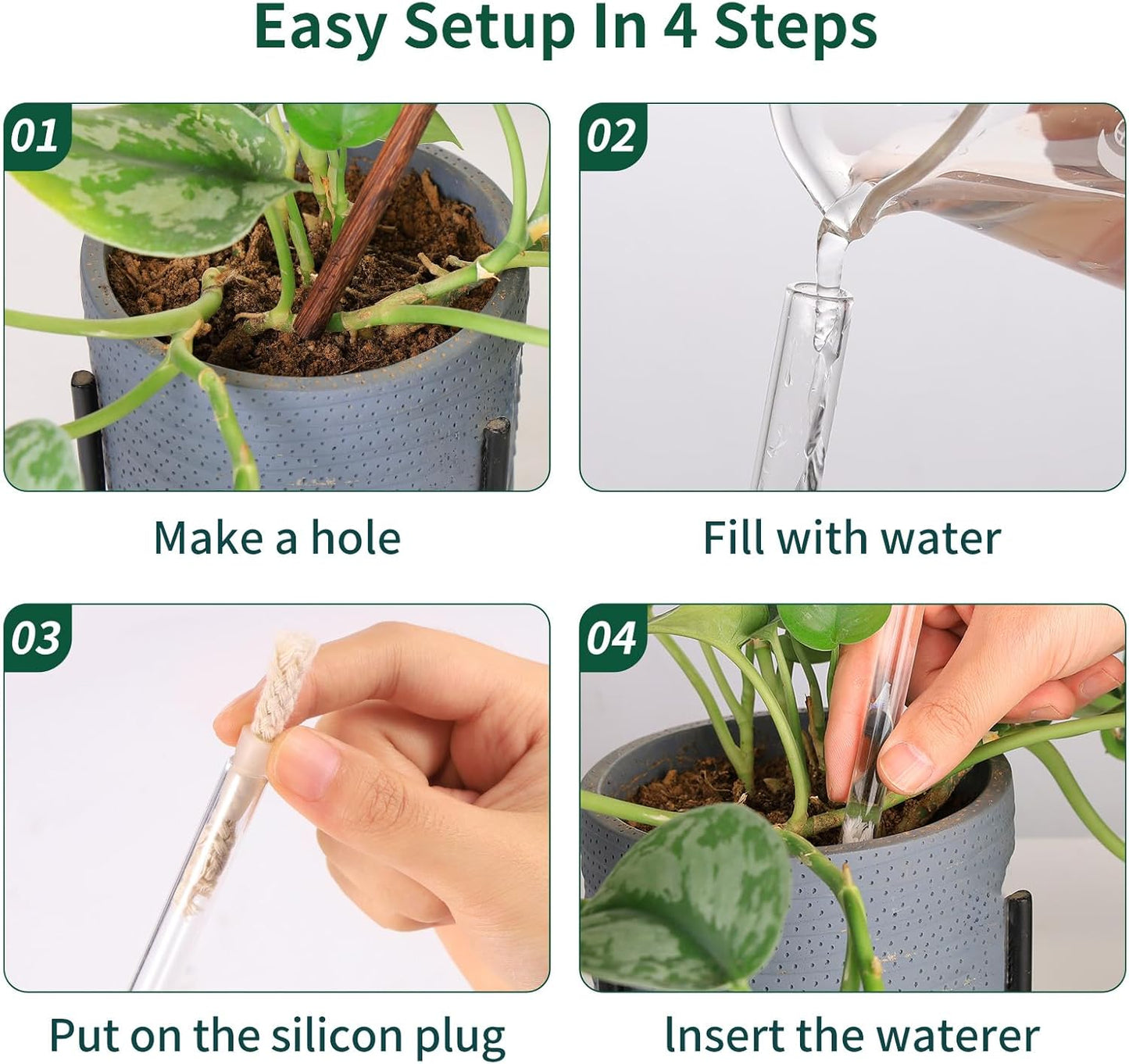 13 oz Up 2 Weeks Extra Large Plant Watering Globes, Iridescent Rainbow Glass Water Bulbs, Self Watering Planter Insert, Vacation Plant Watering Devices System, Automatic Plant Waterer, 2 Pack